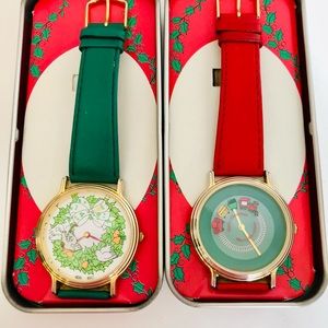 Tin Boxed Dove and Train Christmas Watches